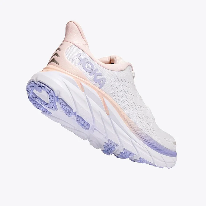 Clifton 8 - White / Manganese Crystal Pink (HOKA er litt liten – ta en størrelse opp.)
