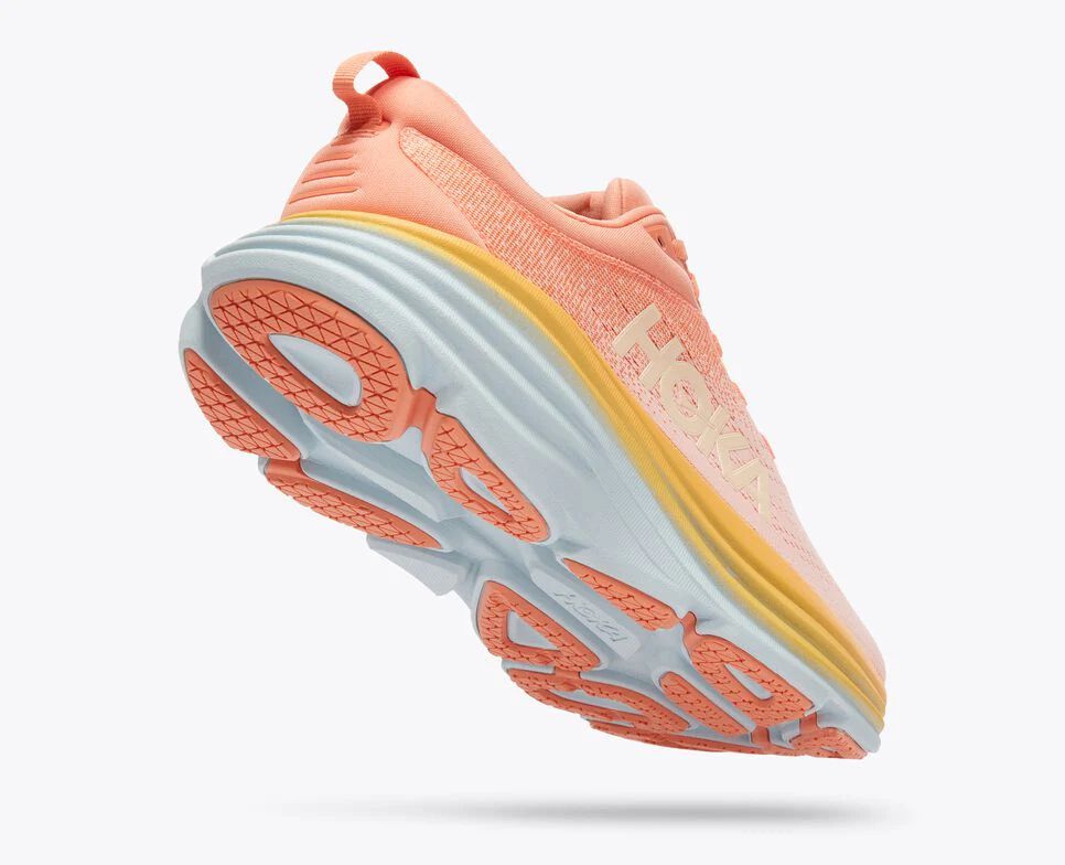 BONDI 8 SHELL CORAL / PEACH PARFAIT (HOKA er litt liten – ta en størrelse opp.)