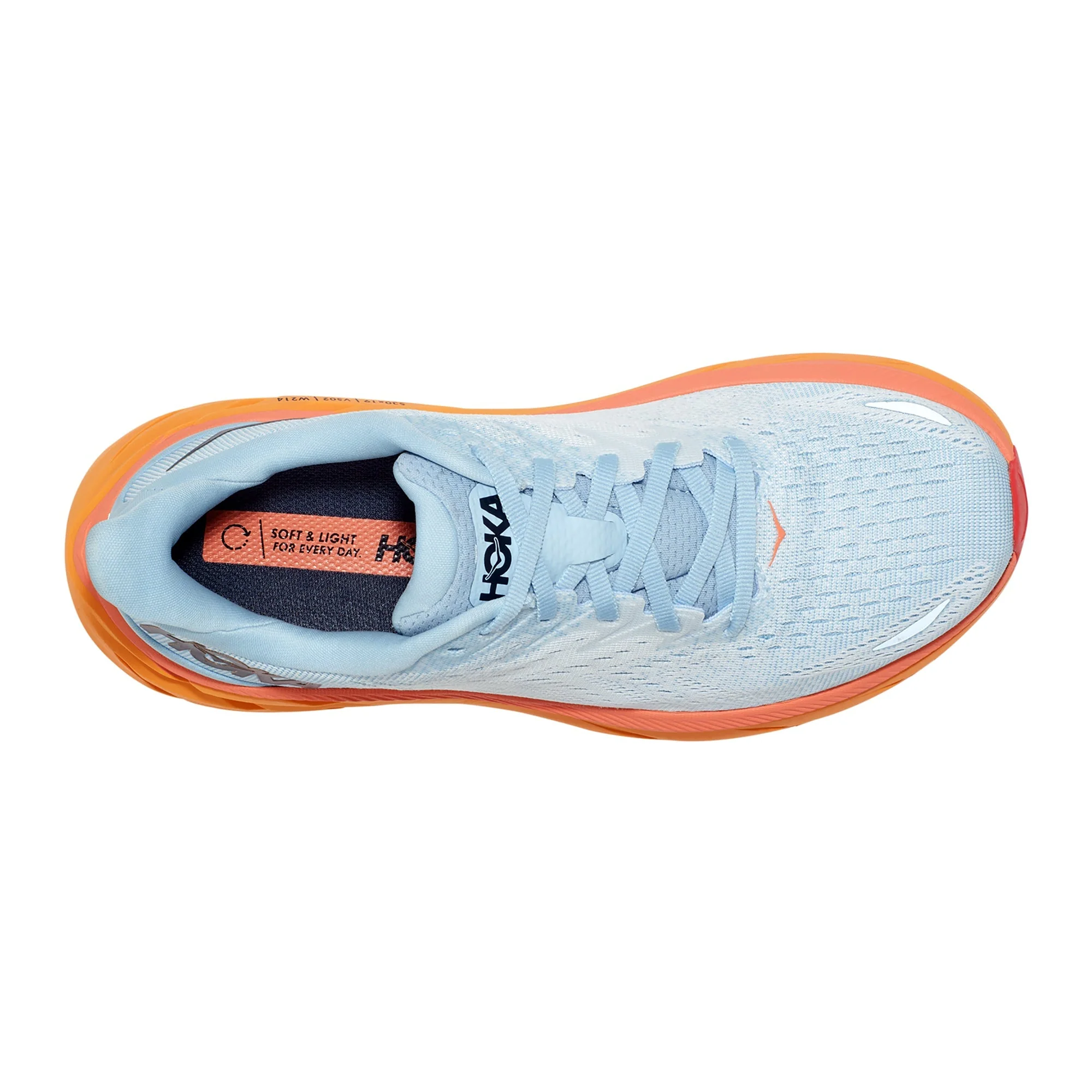 Clifton 8 -  Light Blue/Orange (HOKA er litt liten – ta en størrelse opp.)