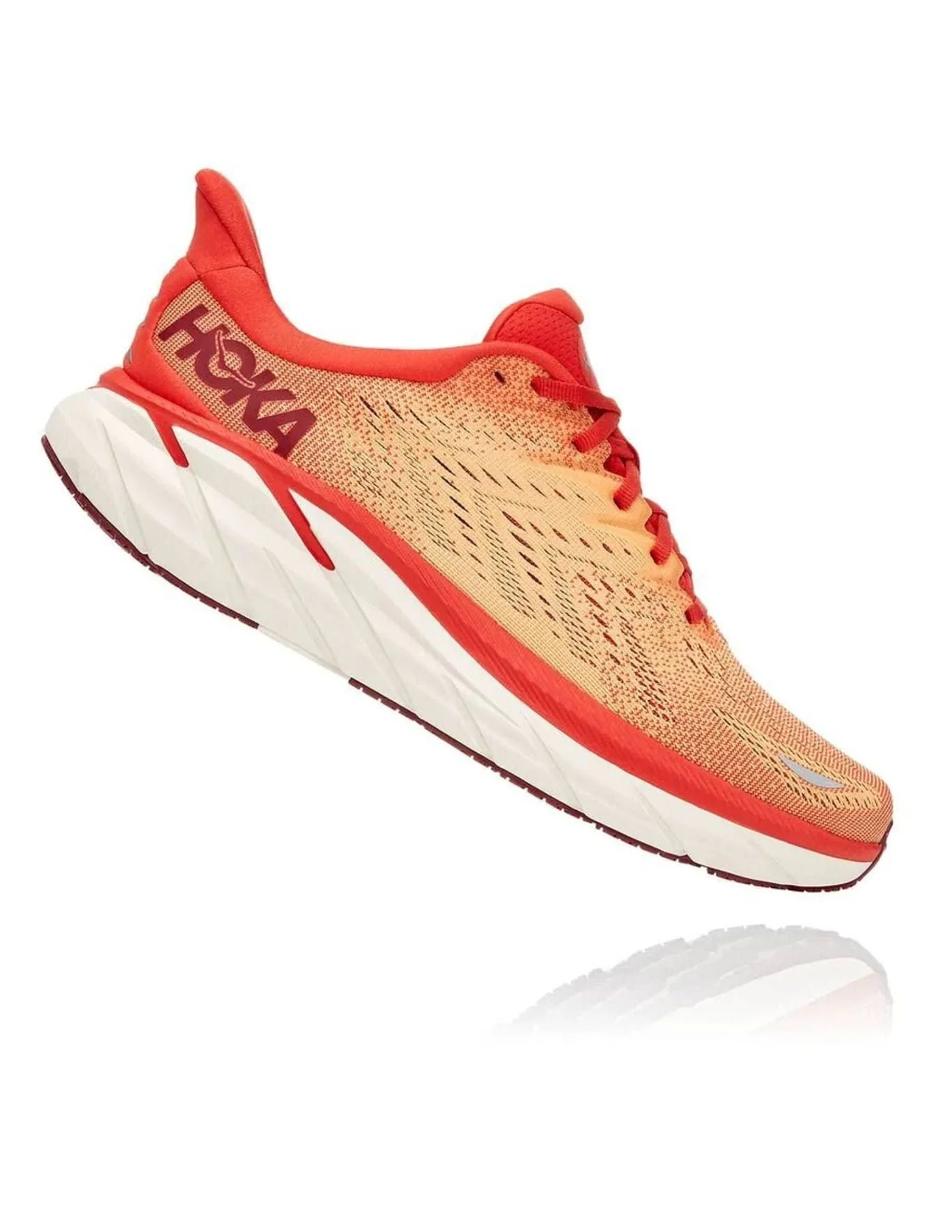 Clifton 8 - Fiesta / Blazing Orange (HOKA er litt liten – ta en størrelse opp.)