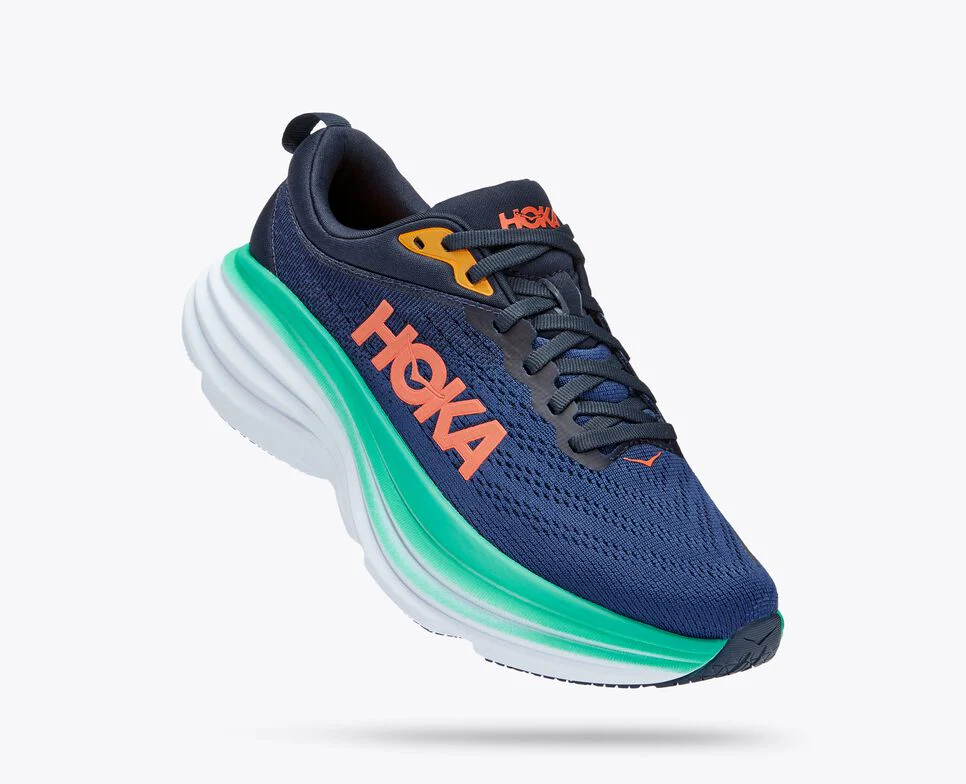 BONDI 8 OUTER SPACE / BELLWETHER BLUE (HOKA er litt liten – ta en størrelse opp.)