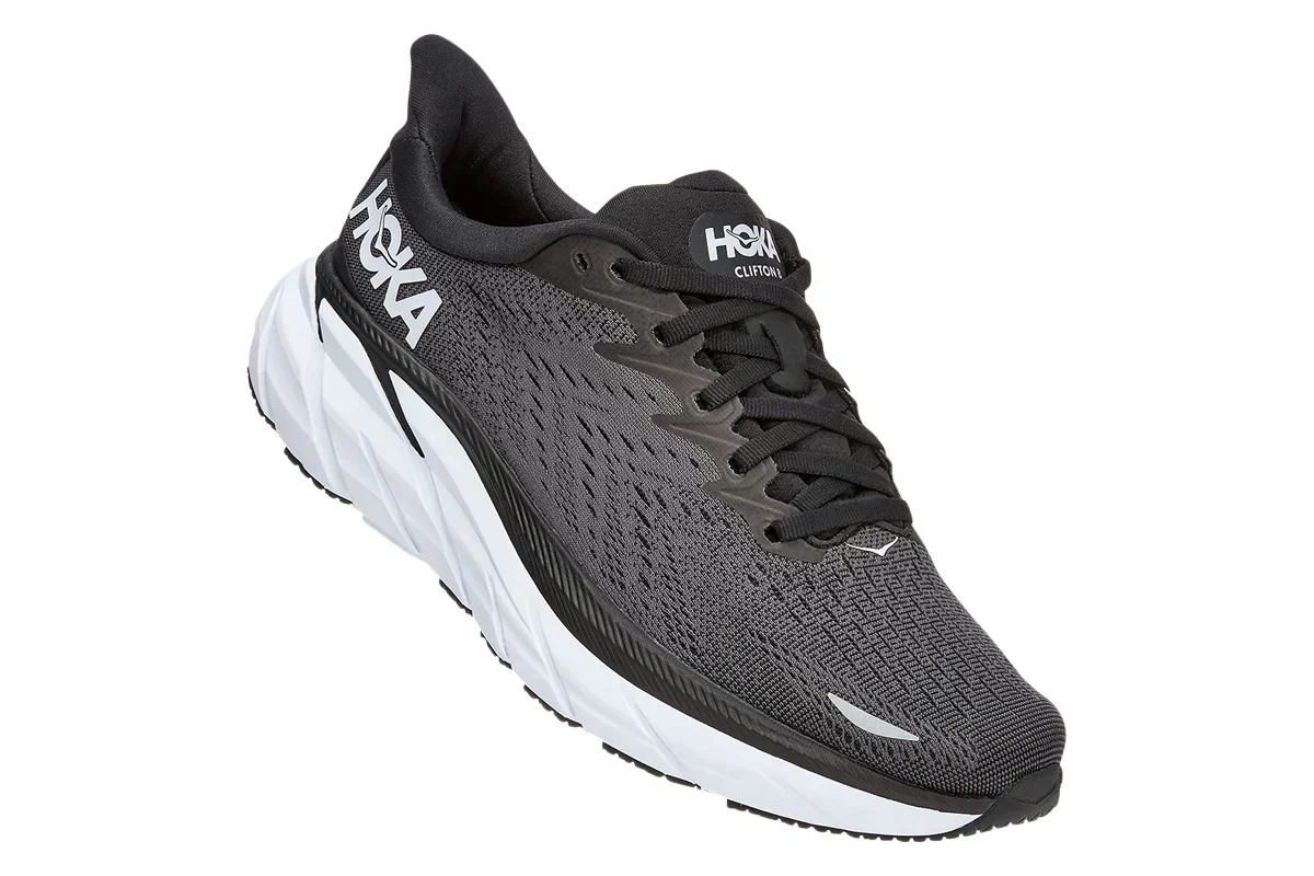 Clifton 8 - Black / White (HOKA er litt liten – ta en størrelse opp.)