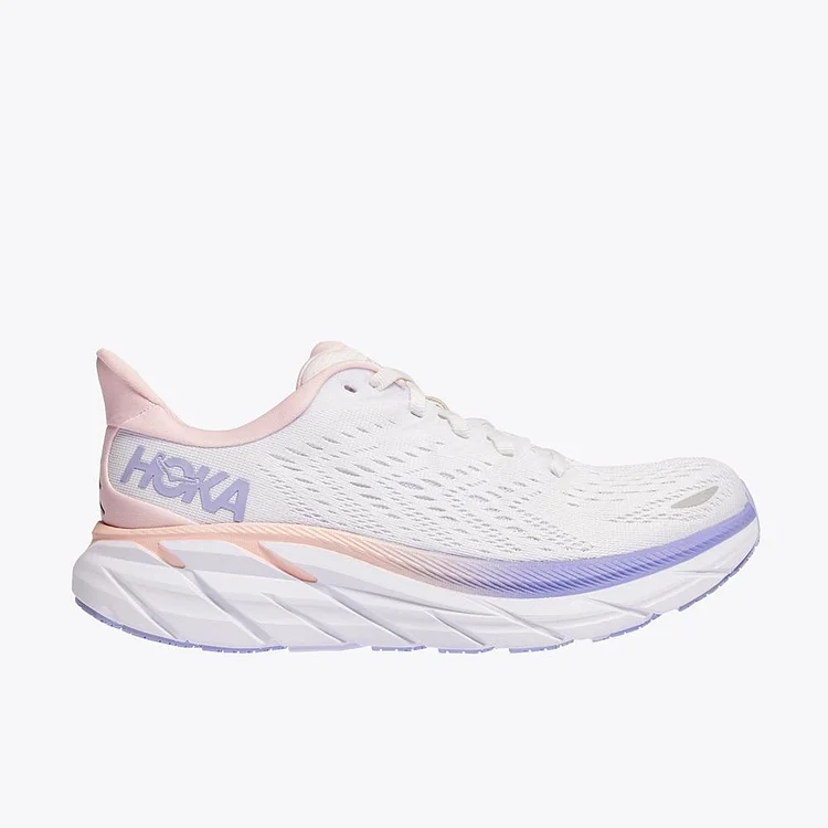 Clifton 8 - White / Manganese Crystal Pink (HOKA er litt liten – ta en størrelse opp.)