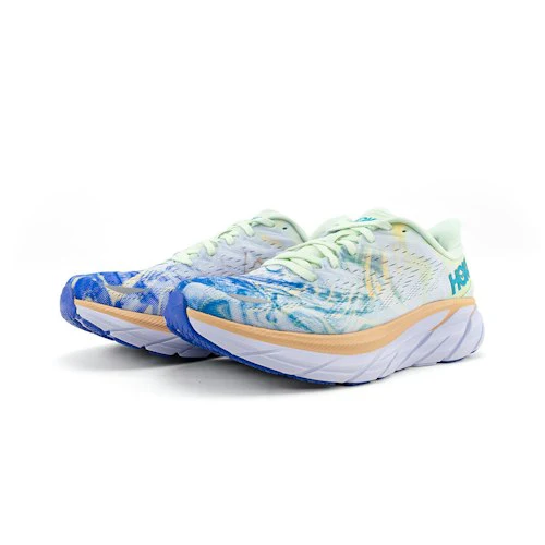 Clifton 8 -  White Blue Tgt (HOKA er litt liten – ta en størrelse opp.)