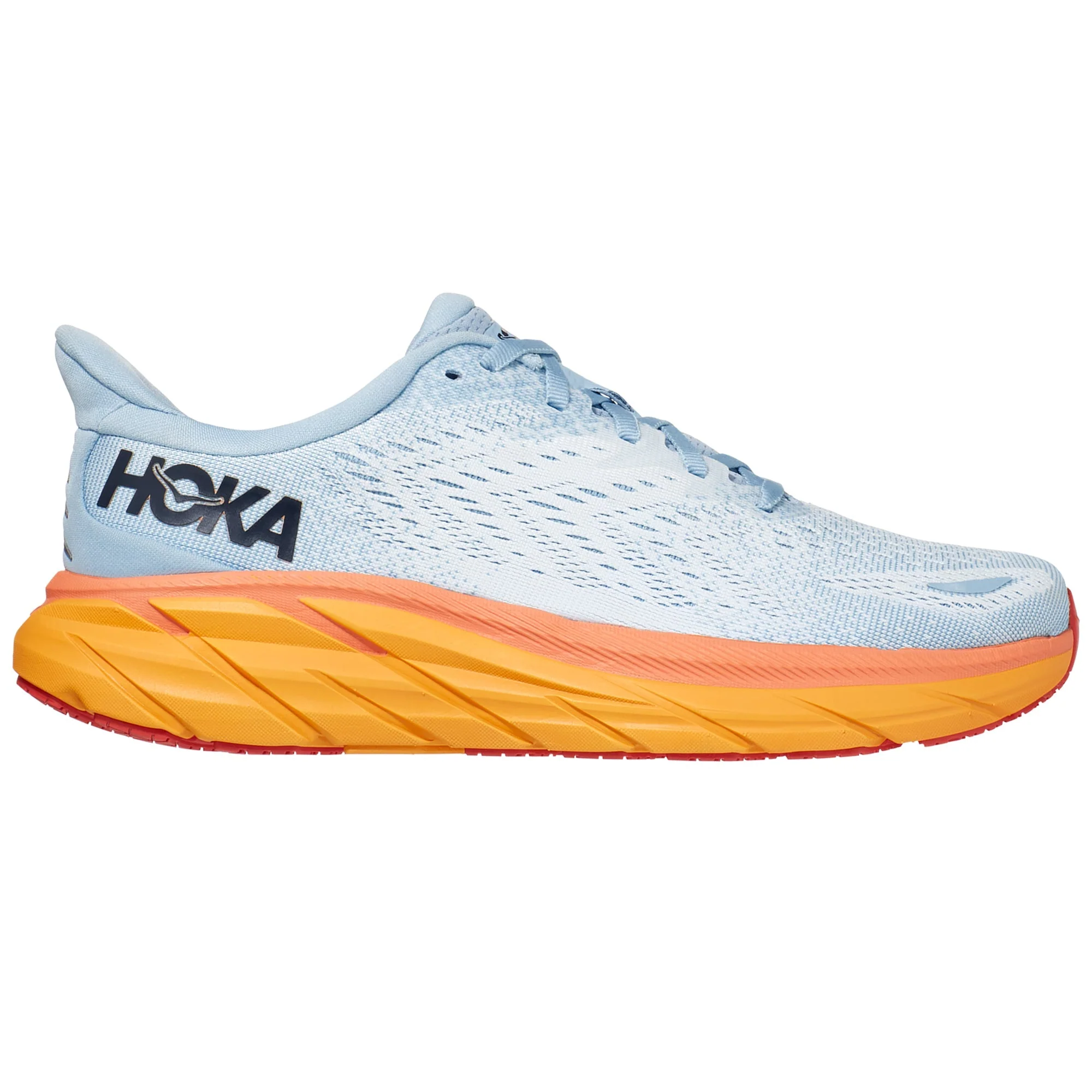 Clifton 8 -  Light Blue/Orange (HOKA er litt liten – ta en størrelse opp.)