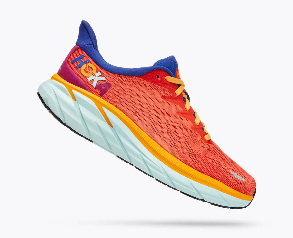 Clifton 8 - Fiesta / Bluing (HOKA er litt liten – ta en størrelse opp.)