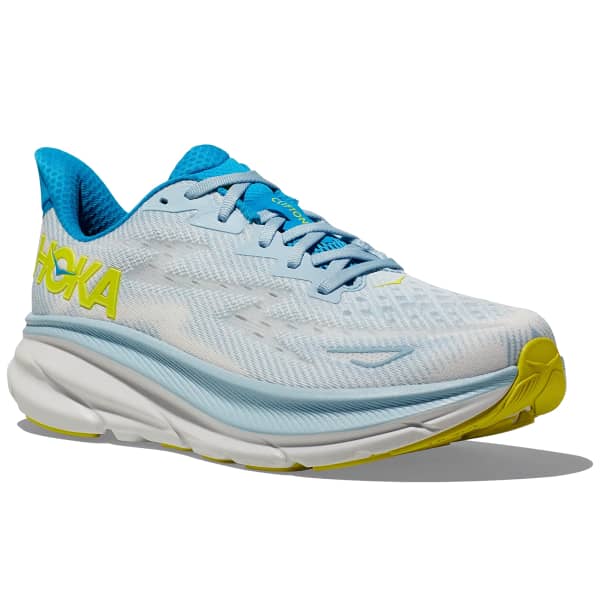 Clifton 9 - Ice water / Evening primrose (HOKA er litt liten – ta en størrelse opp.)