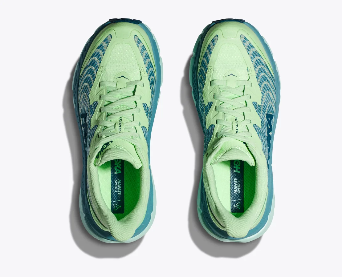 Hoka Mafate Speed 4 Lime Glow Ocean Mist (HOKA er litt liten – ta en størrelse opp.)