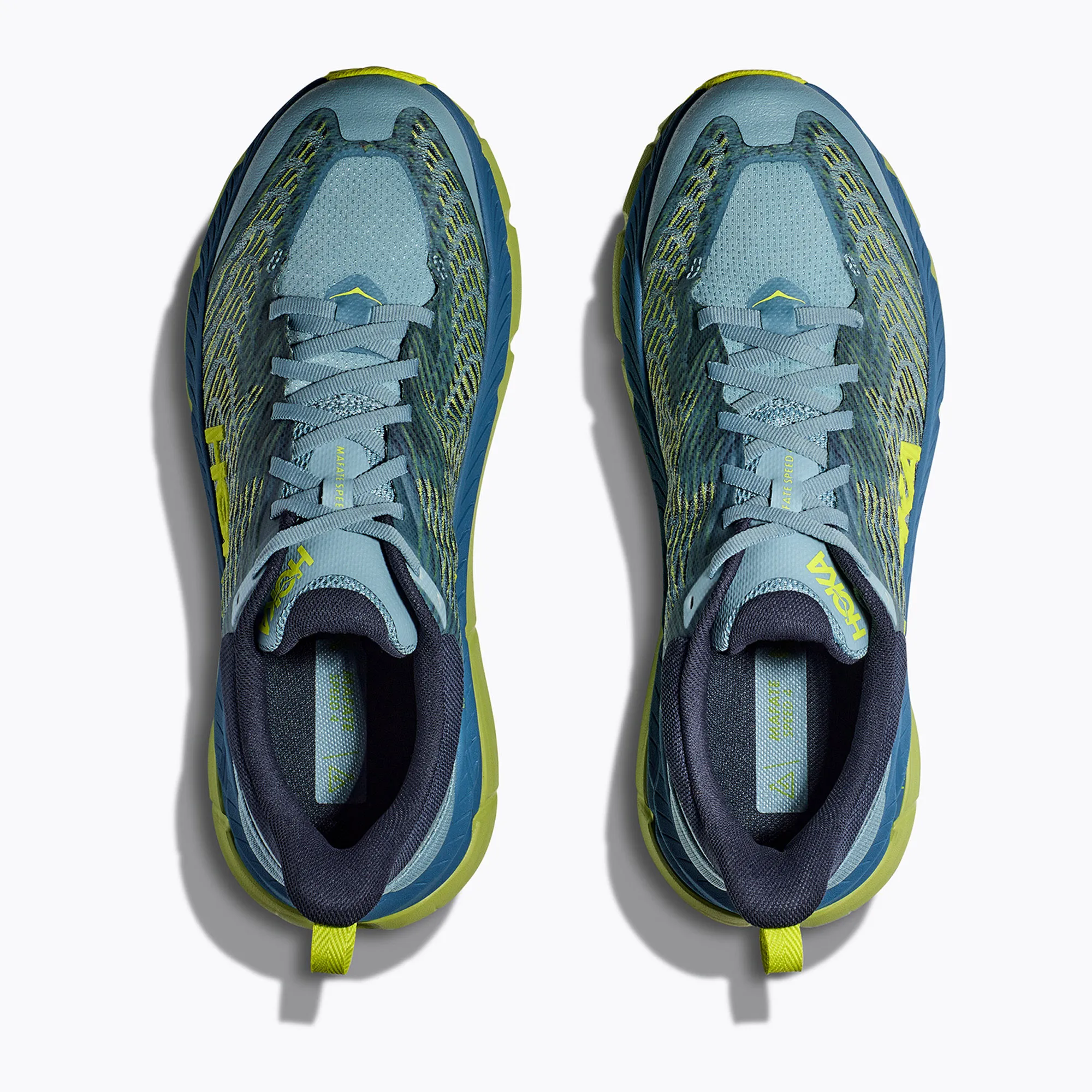 Hoka Mafate Speed 4 blue yellow (HOKA er litt liten – ta en størrelse opp.)