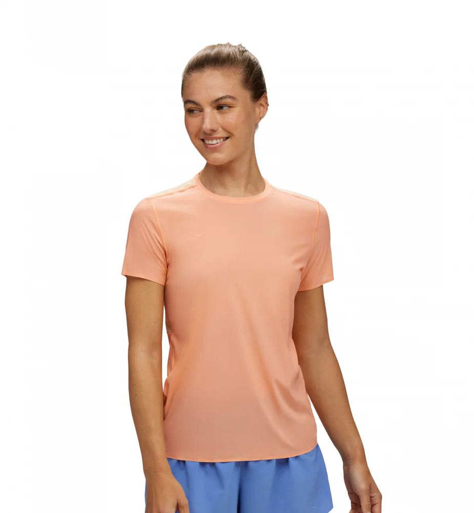 Hoka W AIROLITE RUN SHORT SLEEVE Papaya (HOKA er litt liten – ta en størrelse opp.)