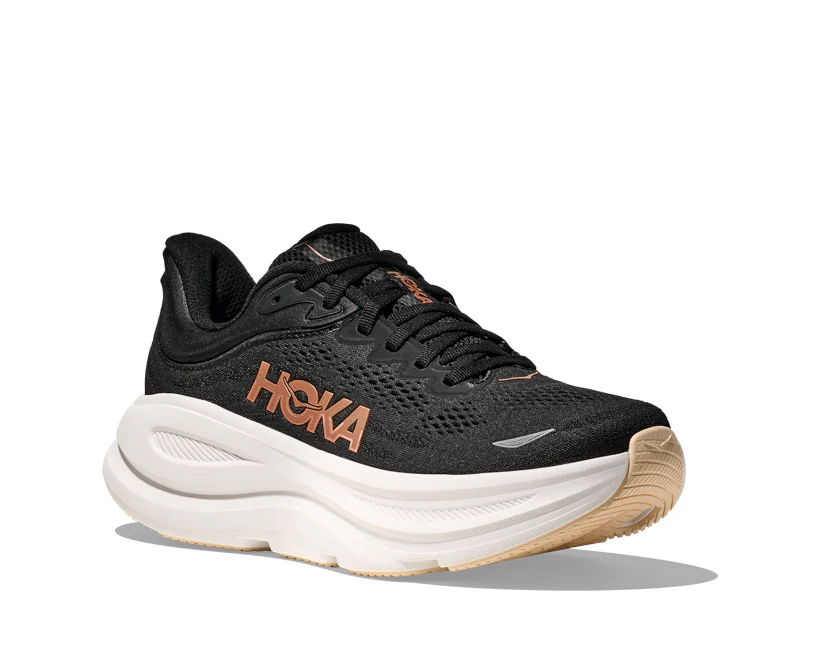 Hoka W BONDI 9 Black / Rose Gold (HOKA er litt liten – ta en størrelse opp.)