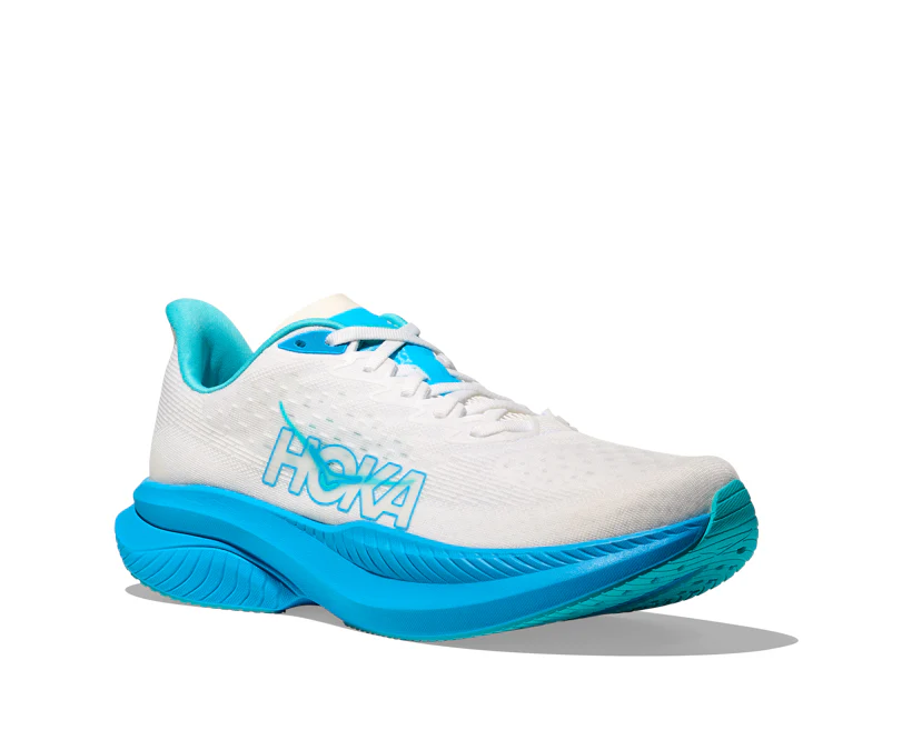 Hoka M MACH 6 White / Skyward Blue (HOKA er litt liten – ta en størrelse opp.)