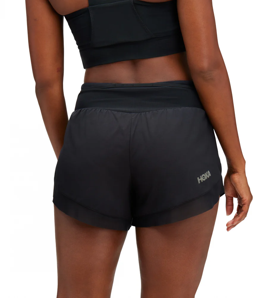 Hoka W GLIDE 4'' SHORT Black (HOKA er litt liten – ta en størrelse opp.)
