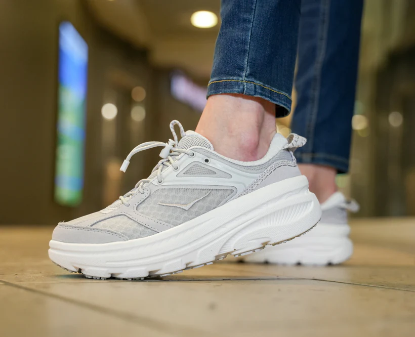 Hoka U BONDI B3 LS Cosmic Grey / White (HOKA er litt liten – ta en størrelse opp.)