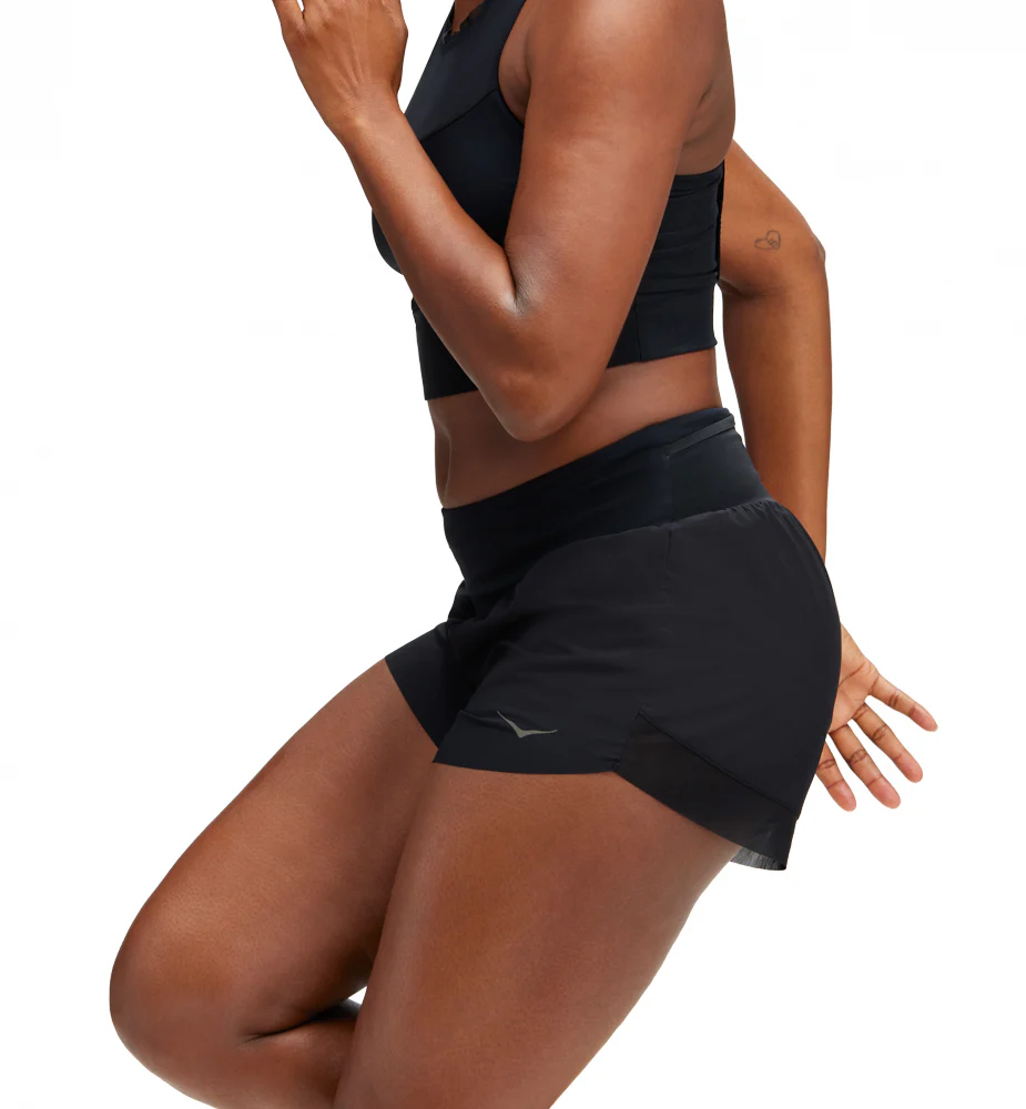 Hoka W GLIDE 4'' SHORT Black (HOKA er litt liten – ta en størrelse opp.)