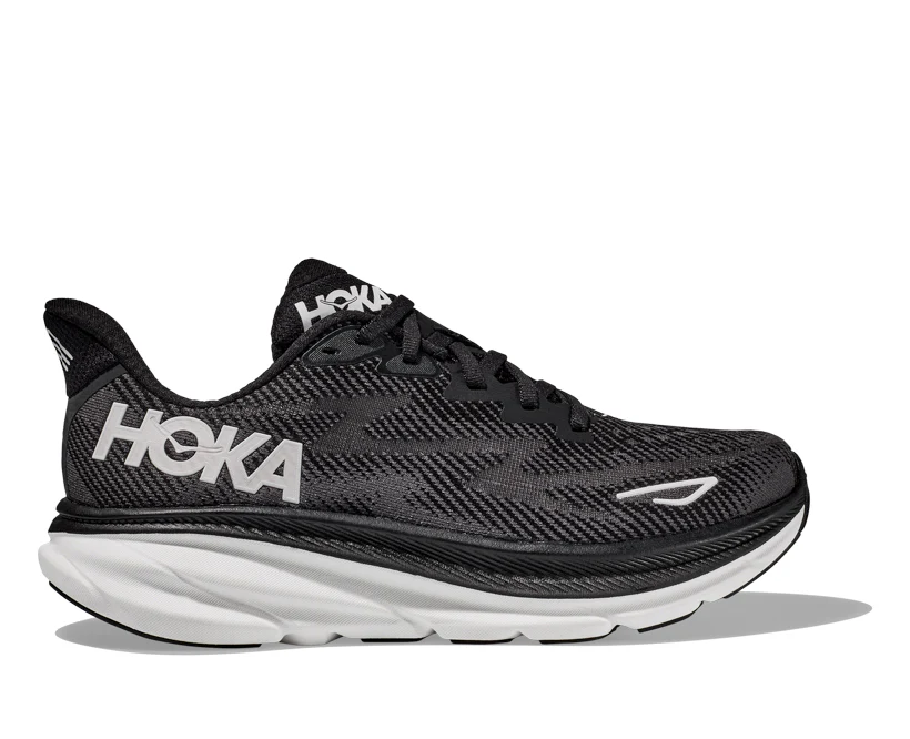 Hoka M CLIFTON 9 Black / White (HOKA er litt liten – ta en størrelse opp.)
