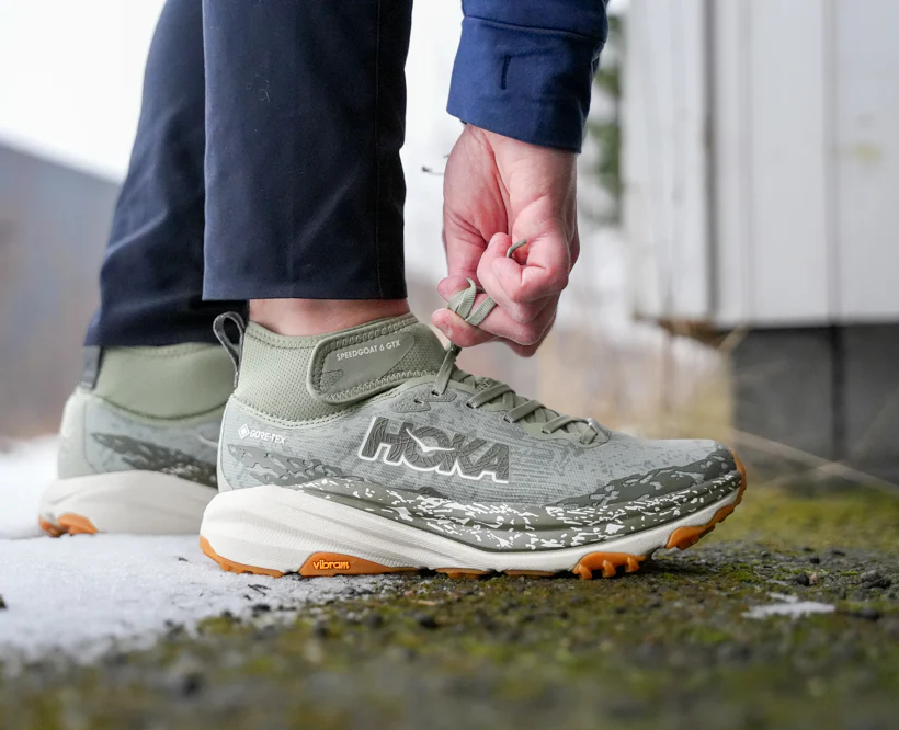 Hoka M SPEEDGOAT 6 MID GTX Sea Moss / Oat Milk (HOKA er litt liten – ta en størrelse opp.)