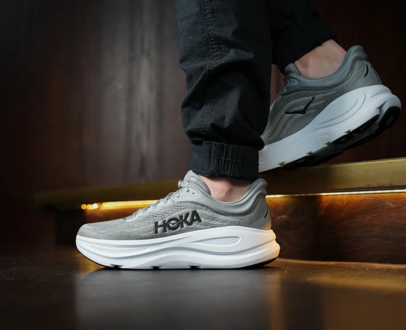 Hoka M BONDI 9 Galactic Grey / Stellar Grey (HOKA er litt liten – ta en størrelse opp.)