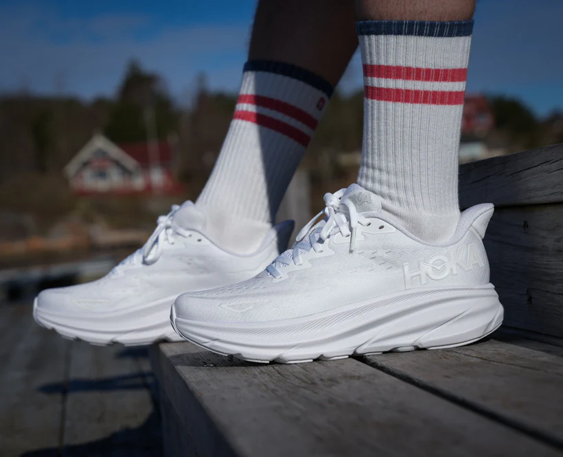 Hoka M CLIFTON 9 White / White (HOKA er litt liten – ta en størrelse opp.)