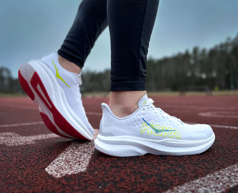 Hoka M MACH 6 White / Nimbus Cloud (HOKA er litt liten – ta en størrelse opp.)