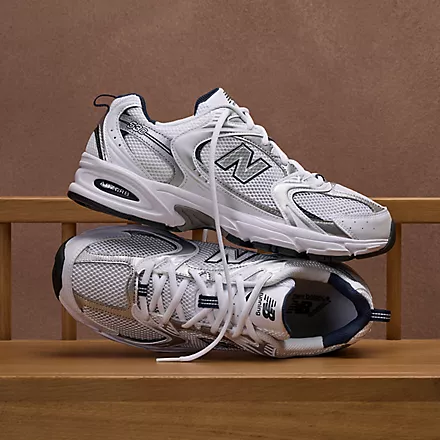 New Balance Unisex 530 Sneakers-Men's/Women's-White with Natural Indigo