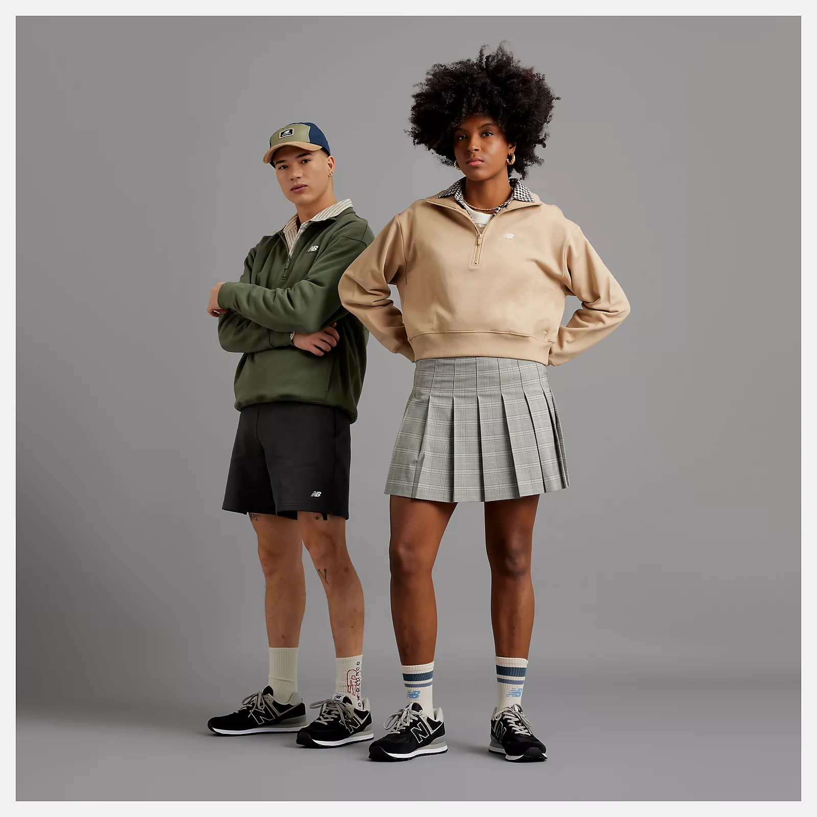 New Balance 574 Running Sneakers -  Men's/Women's-Black with White