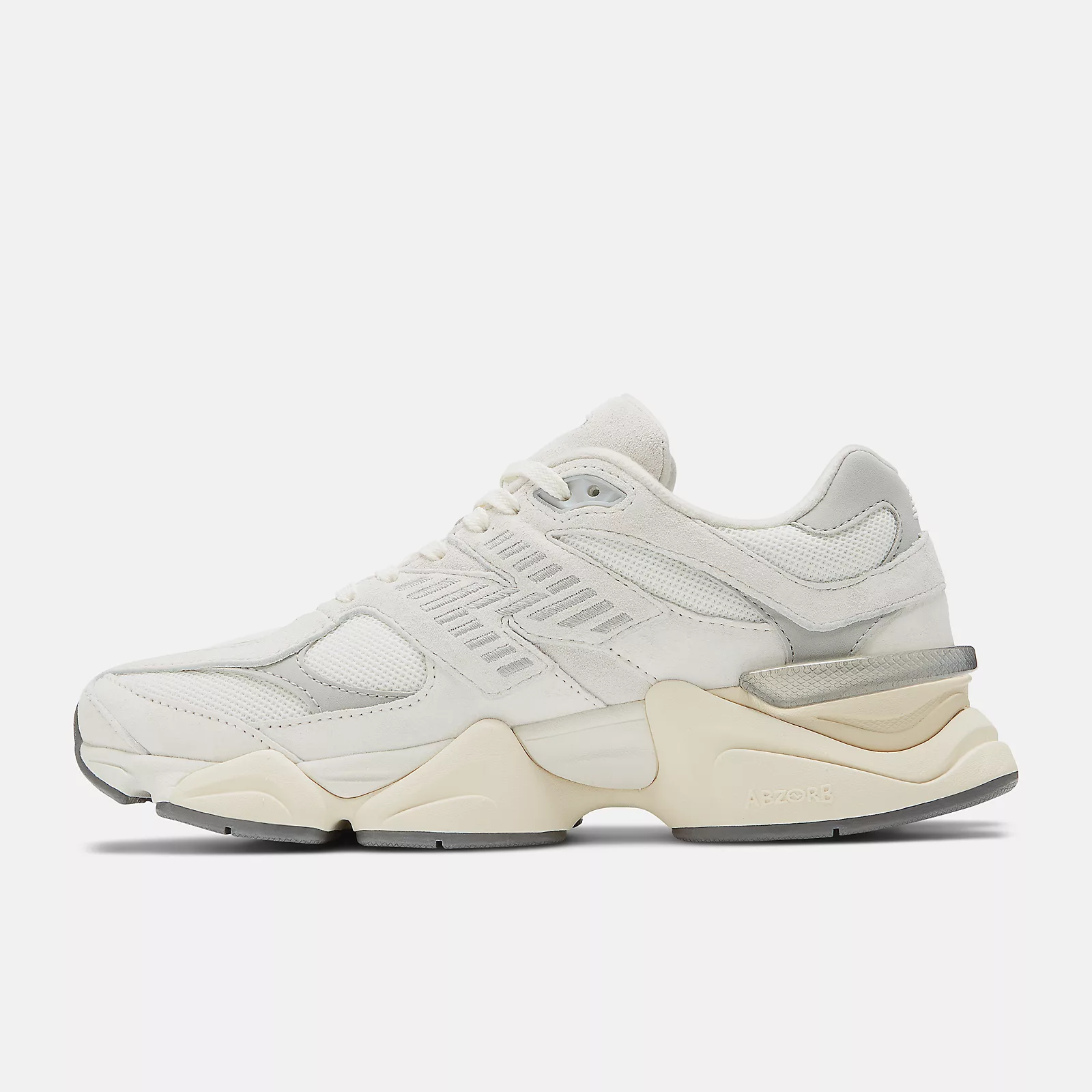 New Balance Unisex 9060 Sneakers -  Men's/Women's Sea Salt with Concrete and Silver Metallic
