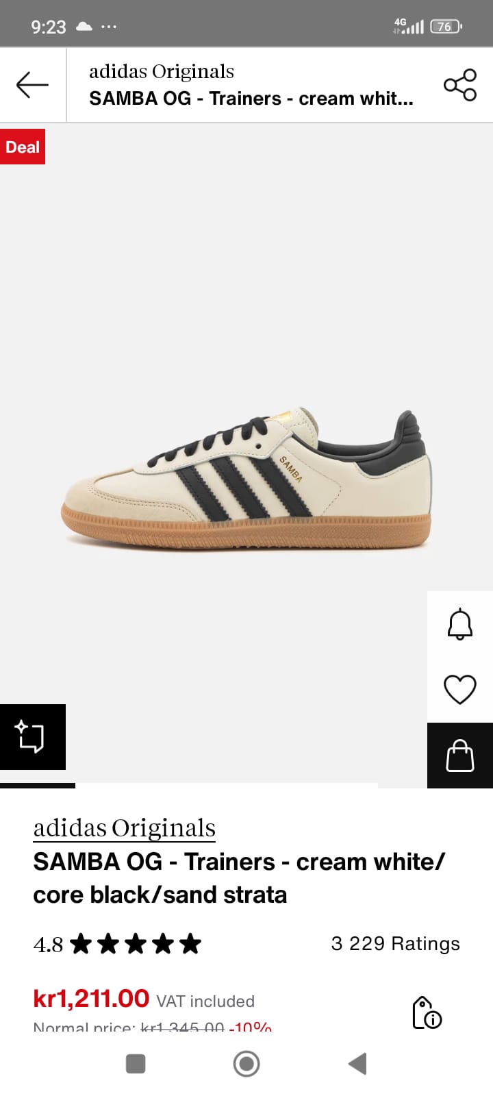 SAMBA 0G-Trainers-cream white/core black/sand strata