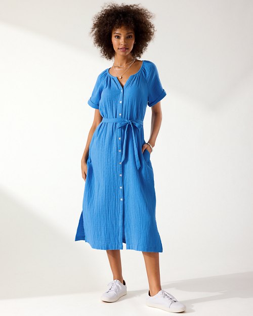 Island Gauze Midi Dress