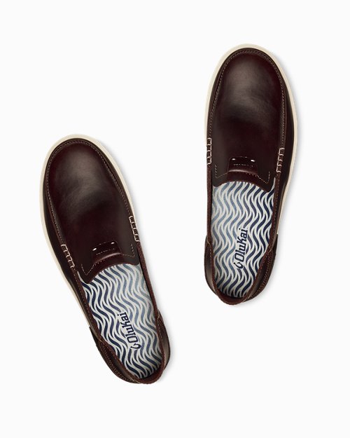 Mens OluKai Kākaha Leather Slip-On Shoes