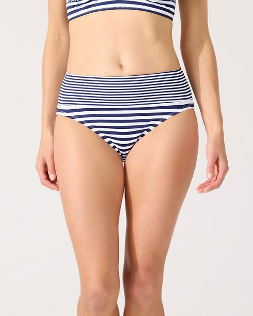 Breaker Bay Stripe High-Waist Bikini Bottoms