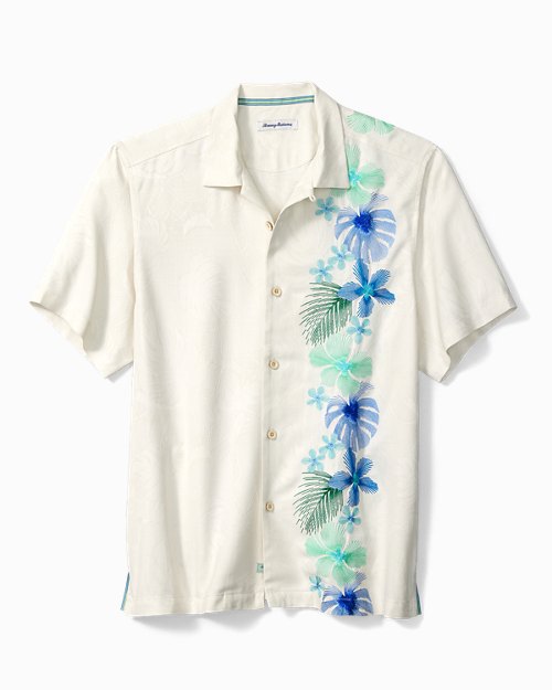 Big and Tall Azul Vines Silk Camp Shirt