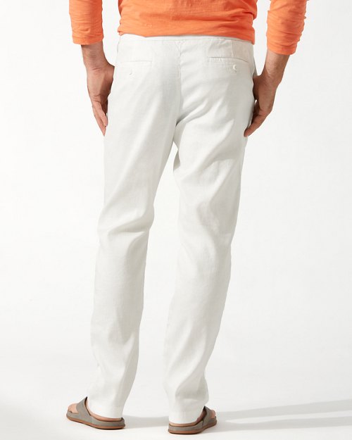 Big and Tall Beach Coast Linen-Blend Elastic-Waist Pants