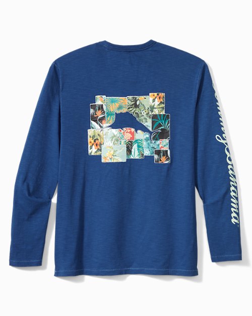 Big and Tall Patchwork in Paradise Lux Long-Sleeve T-Shirt