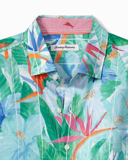 Big and Tall Barbados Breeze Airy Blooms Stretch Linen Shirt