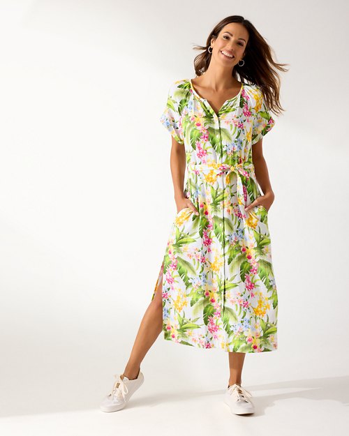 Breezy Blooms Island Gauze Midi Dress