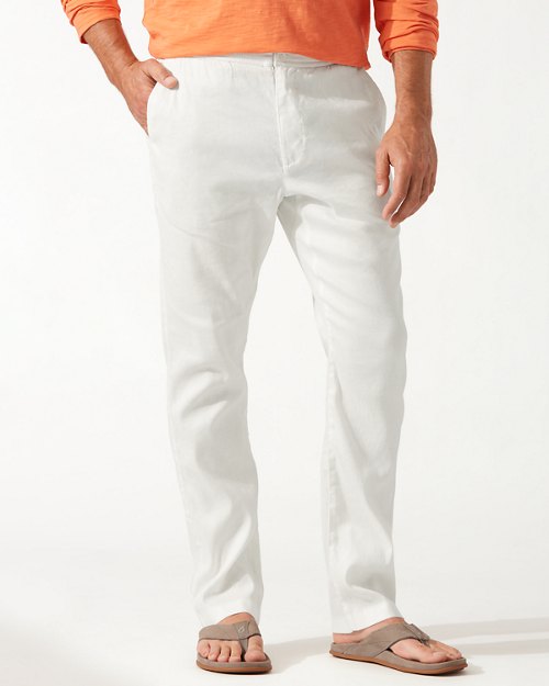 Big and Tall Beach Coast Linen-Blend Elastic-Waist Pants