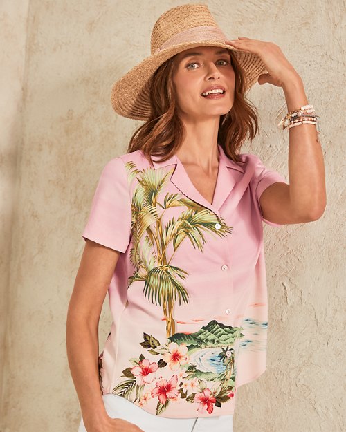 Artist Series 23 Perfect Paradise Talulla Silk Camp Shirt