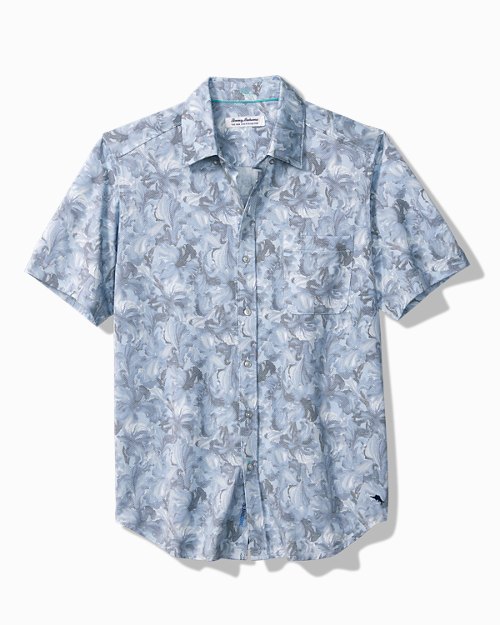 San Lucio Brushstroke Flora IslandZone Stretch Short-Sleeve Shirt