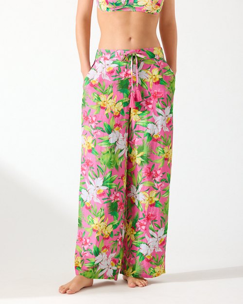 Orchid Garden St. Lucia Linen-Blend Beach Pants