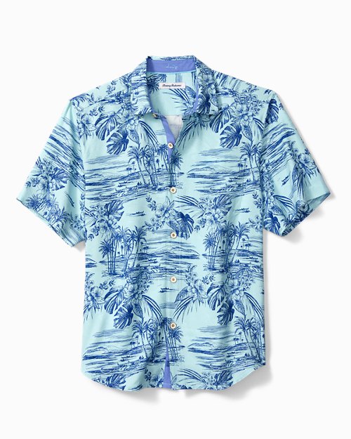 Big and Tall Beach Bluff Silk Camp Shirt