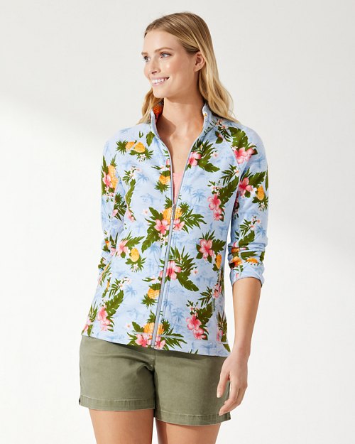 Aruba Beach Blooms Full-Zip Sweatshirt