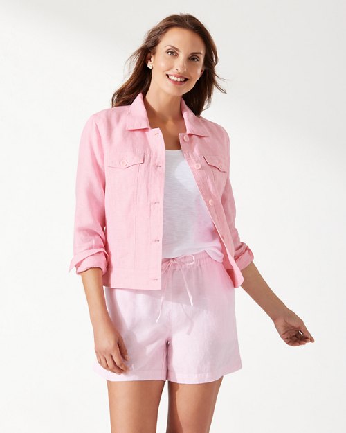 Two Palms Clean-Edge Linen Jacket