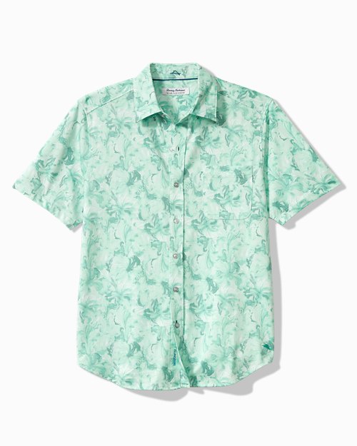 Big and Tall San Lucio Brushstroke Flora IslandZone Stretch Short-Sleeve Shirt
