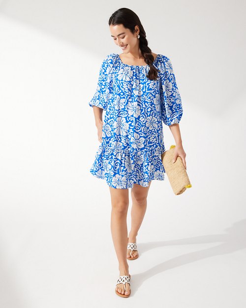 Hibiscus Off-the-Shoulder Tiered Dress
