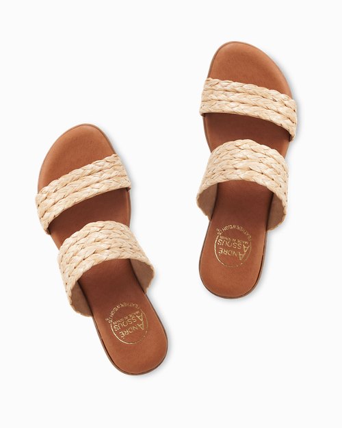 André Assous Narice Featherweights Raffia Sandals