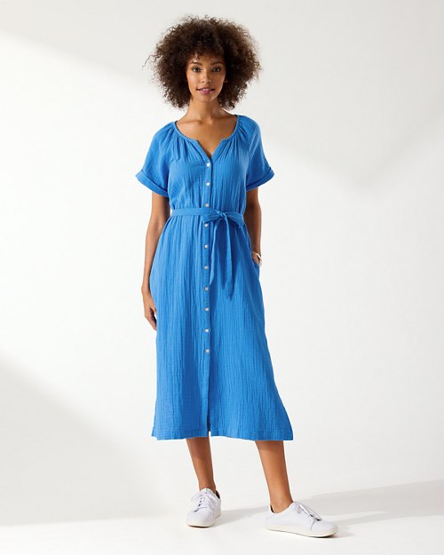 Island Gauze Midi Dress