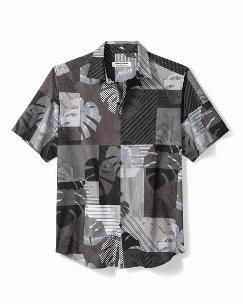 Big and Tall Bahama Coast Patchwork Palms IslandZone Camp Shirt