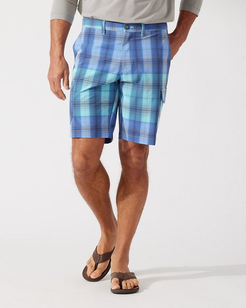 Cayman Isles Sea Plaid IslandZone 10-Inch Hybrid Shorts