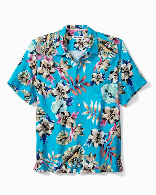 Big and Tall Jetties Beach Blooms IslandZone Camp Shirt